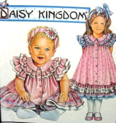 8385 DK GIRL RUFFLE YOKE COLLAR DRESS PATTERN 1/2-3, 4-6X